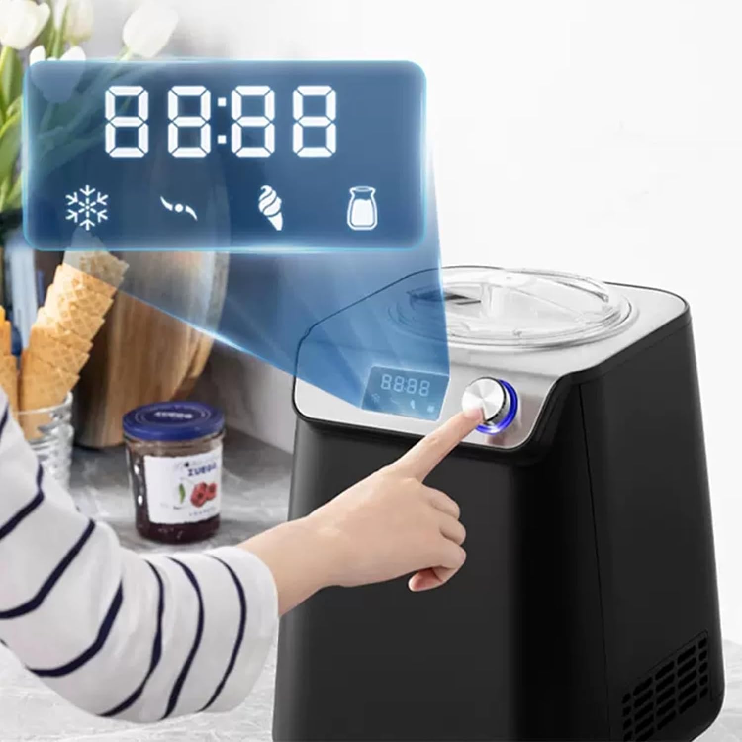 Ice Cream Maker Ice Cream Machine Household Fully Automatic Ice Cream Machine Yogurt Two In One Ice Cream Machine