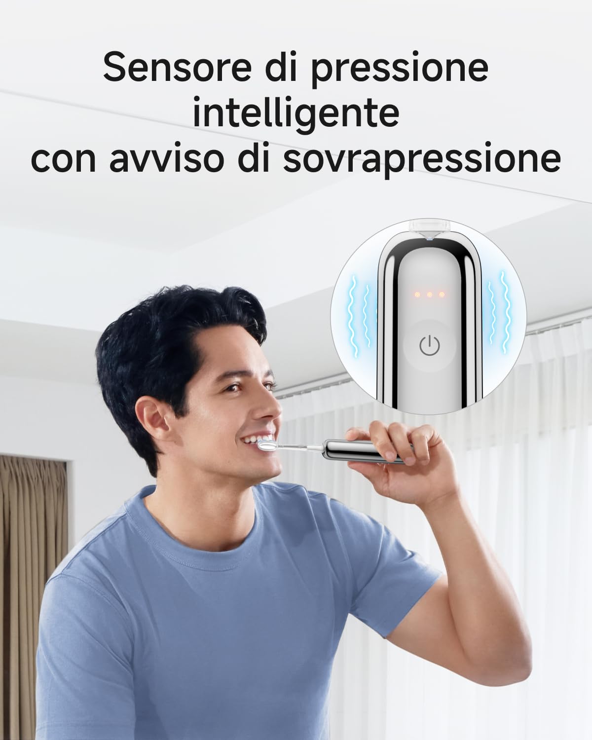 Laifen Wave Pro Spazzolino Elettrico Sonico per Adulti – Spazzolino Sonico con Oscillazioni a 60°, App Intelligente, Batteria da 70 Giorni, 2 Testine, Impermeabile IPX8(Acciaio Inossidabile)