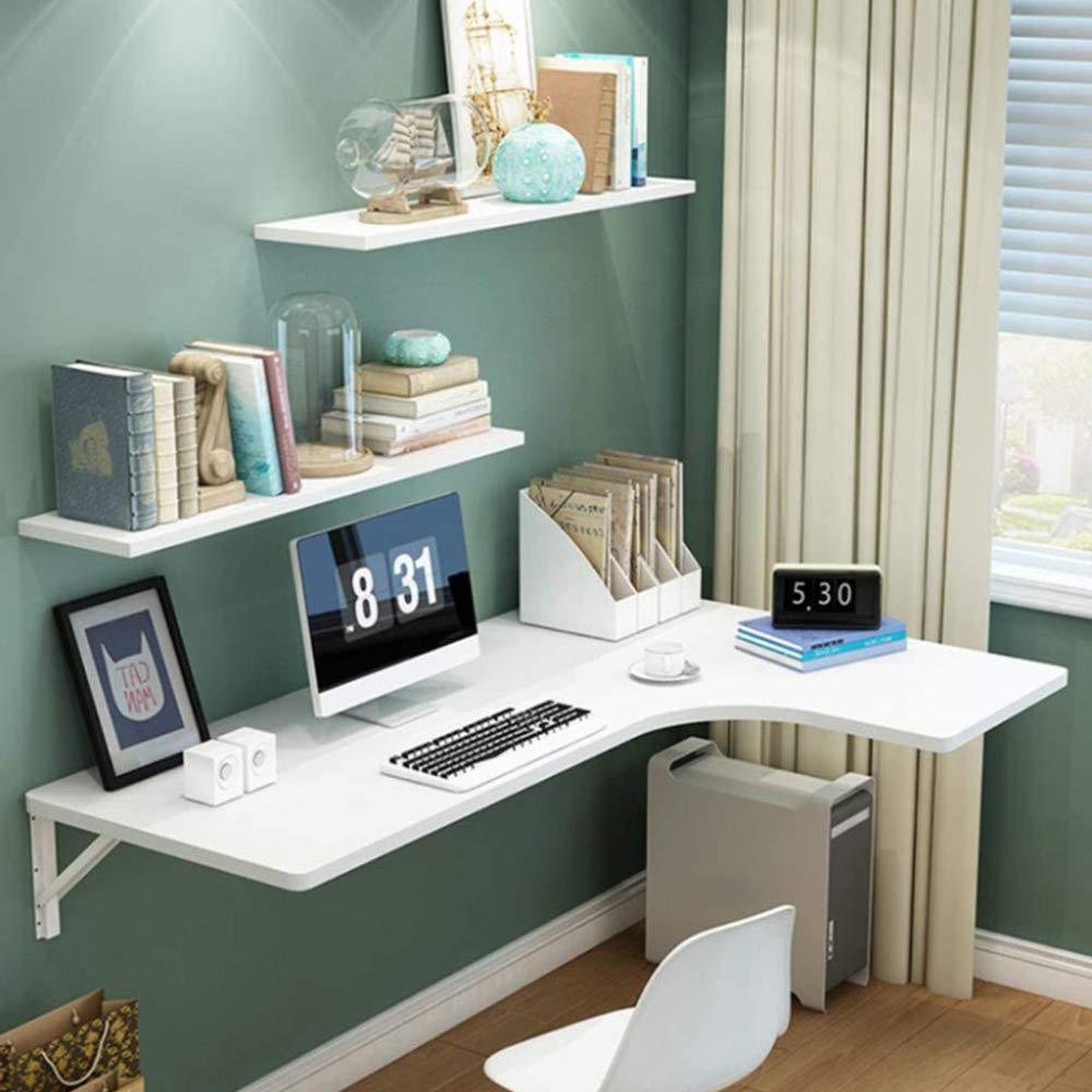 Table d'ordinateur pliante au design épuré avec double support mural robuste