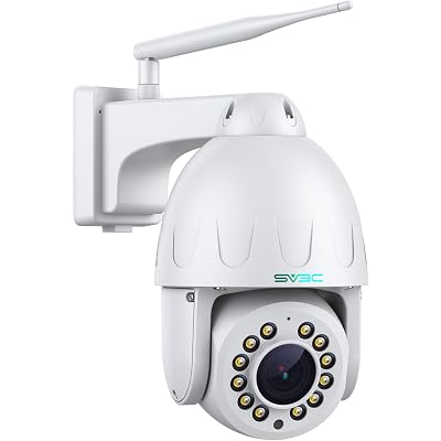 SV3C 4K PTZ WiFi Camera Outdoor 15X Optical Zoom, Wireless IP Security Camera 8MP, Auto Tracking, Floodlight Color Night Vision, 2-Way Audio, Metal Shell, RTSP, FTP, SD Card Record, Blueiris, RTSP