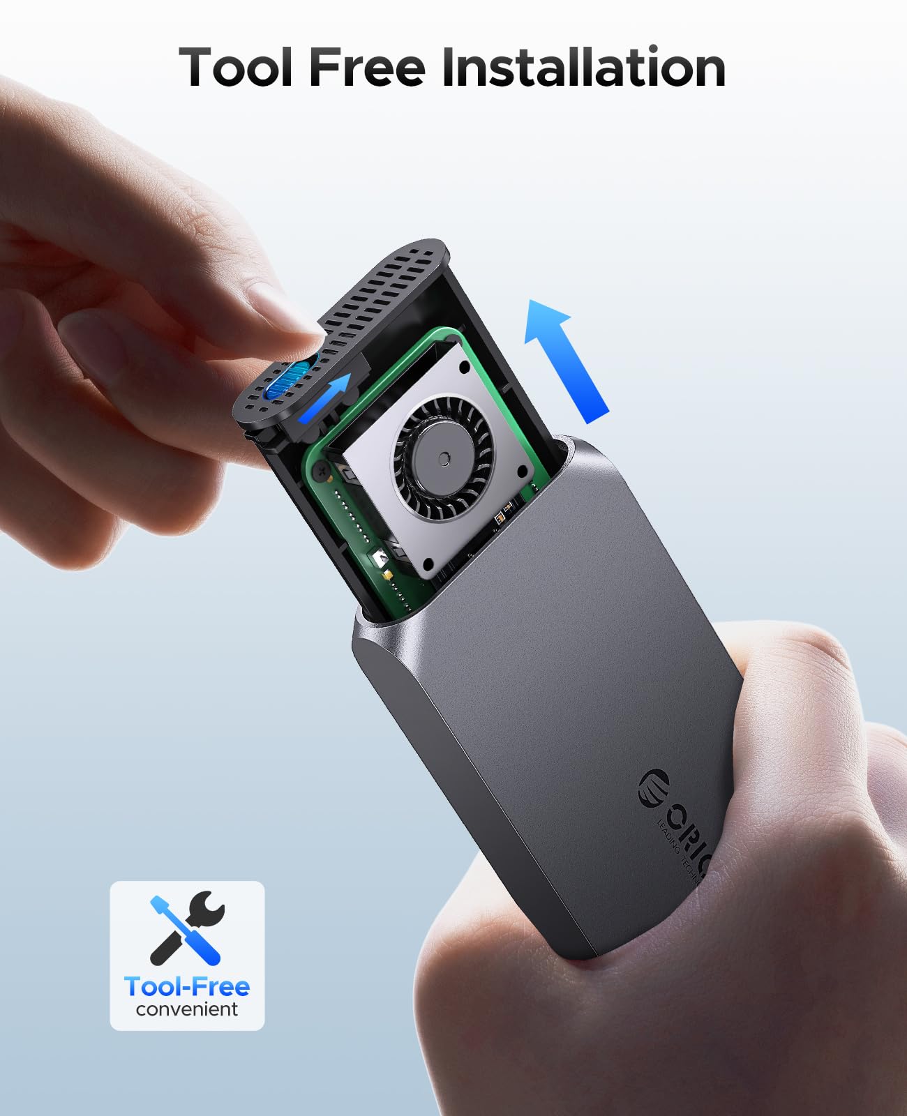 ORICO 40Gbps M.2 NVMe SSD Enclosure per Thunderbolt 4/3, NVMe Enclosure Support 2230 2242 2260 2280 (M Key), Compatibile per Thunderbolt 3/4 USB4/3.2/3.1/3.0/2.0, fino a 3100 MB/s