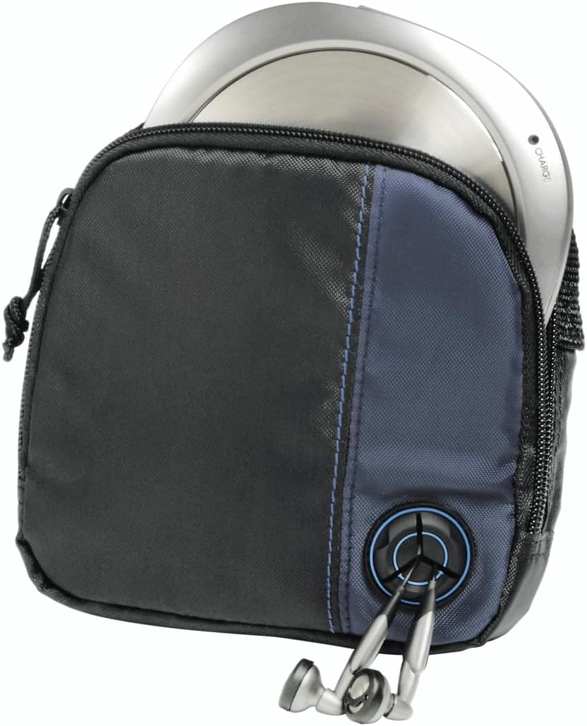Hama CD Player Bag for Portable CD Player | Space for Storing 3 CD's | with Cable Outlet and Belt Loop | Black/Blue