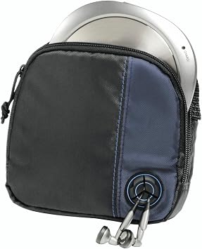 Hama CD Player Bag for Portable CD Player | Space for Storing 3 CDs | with Cable Outlet and Belt Loop | Black/Blue