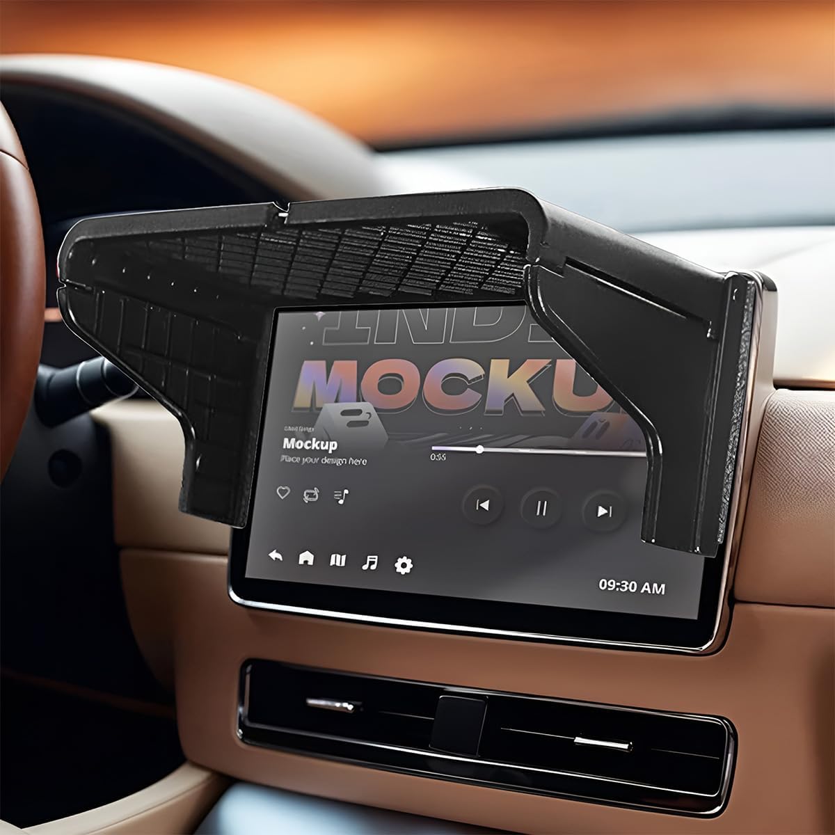 Car GPS Sun Shade, 7-12 inch Navigators Sun Shade Anti-Glare Shield, Car GPS Navigator Visor Display Screen Cover, Universal Vehicle Interior Accessories for Safety Driving