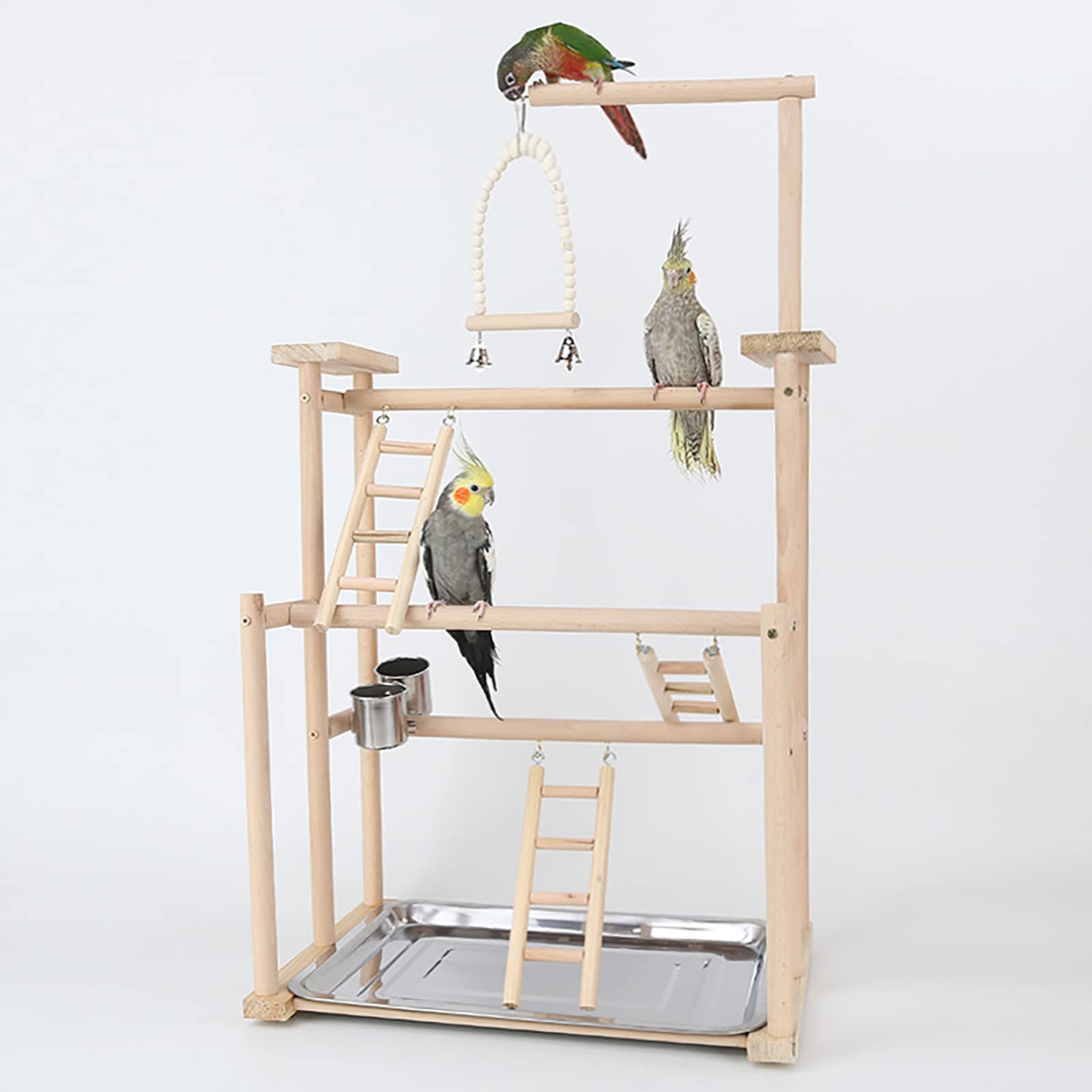 Pájaros Playstand, Zona de Juegos para pájaros, Loro Pájaro Perch para Loros, cócteles, periquitos, conuras, mejilla Verde (36,5 x 23 x 57 cm) — view 3