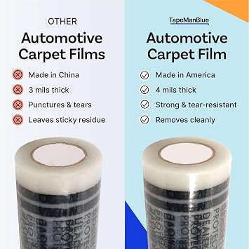 Auto Carpet Film, 24 Roll with 21 Perforation, 4 Mils Thick, Dealer Must Remove Protective Cover, Plastic Floor Mats for Car Carpet Protection, Made in USA (24 x 200' Roll)