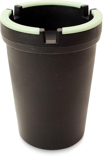 Stub Out brilla en la oscuridad y no brilla - Cenicero de cubo a tope (negro, regular)