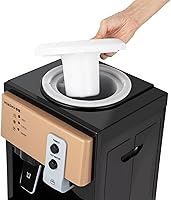 Vista 9 de Dispensador de enfriador de agua comercial para botellas de 5 galones, dispensador de agua eléctrico de carga superior caliente y fría para oficina