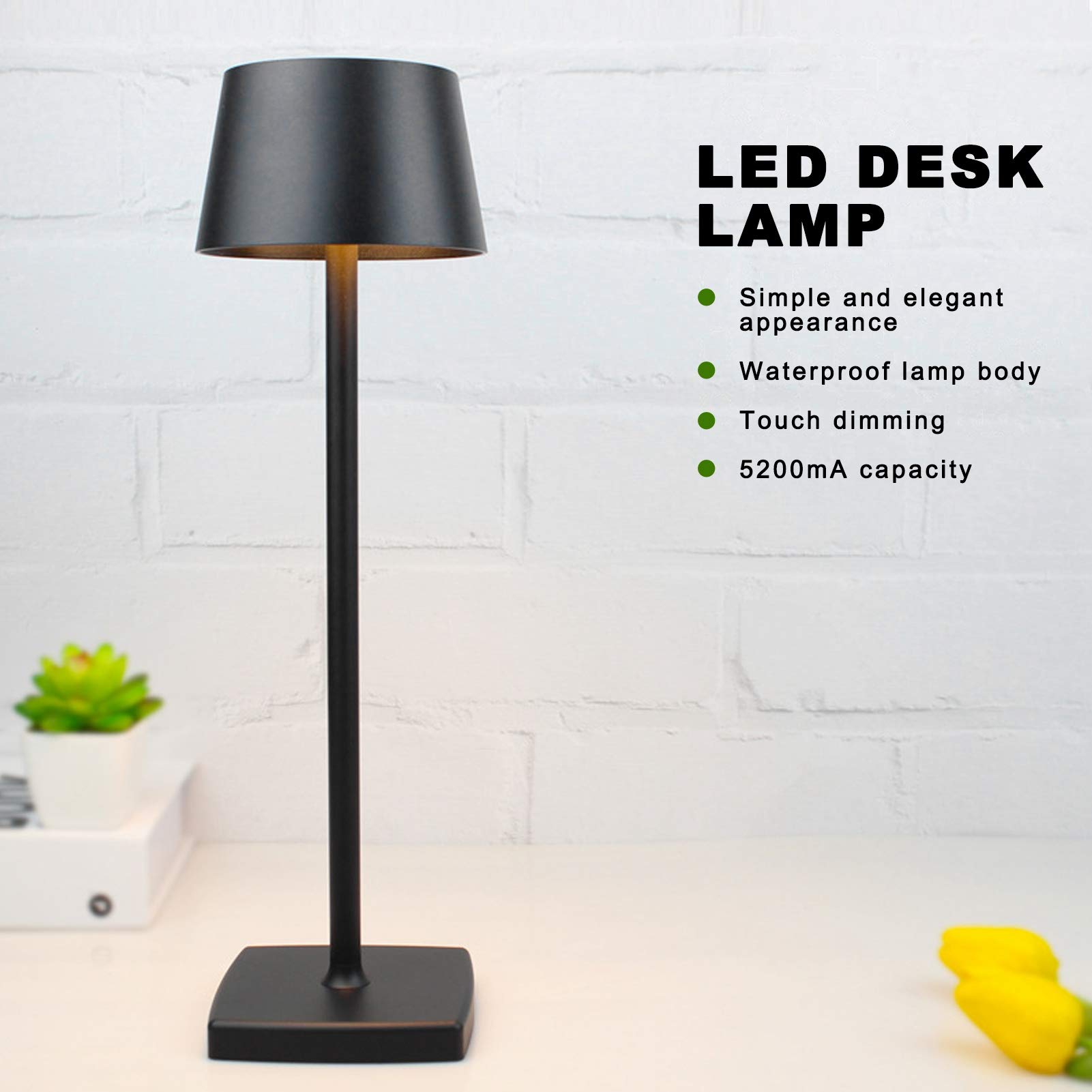 LED Desk Lamp Touch Sensor Adjustable Brightness for Reading and