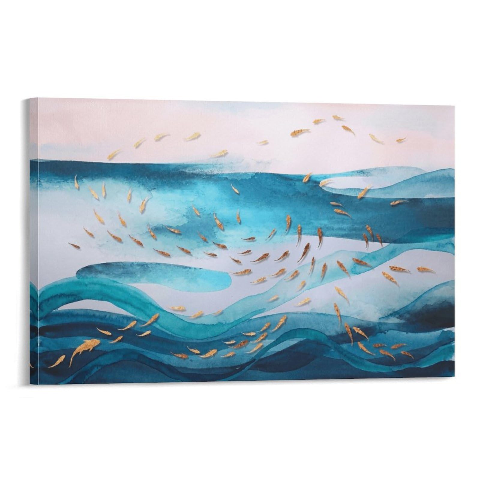 XPASHIQWC Ink Golden Fish Wall Decor Poster Giclee Canvas Prints Modern Wall Art Picture Wall Hanging for Home Decorations 12x18inch(30x45cm)