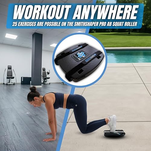 Miniatura 4 de SmithShaper PRO Ab Squat Roller  Entrenamiento de cuerpo completo  Ponte en forma - 25 ejercicios! Despliegues de abdominales, sentadillas, paseos