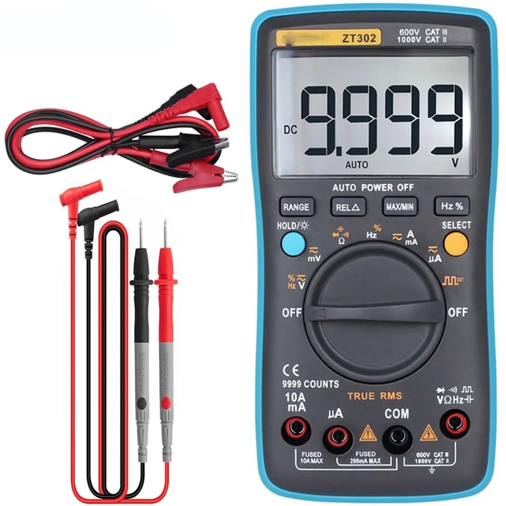 Digital Multimeter True-RMS DC/DA Voltmeter Ammeter Multimetro Resistance Ohm Cap Hz Temp Tester