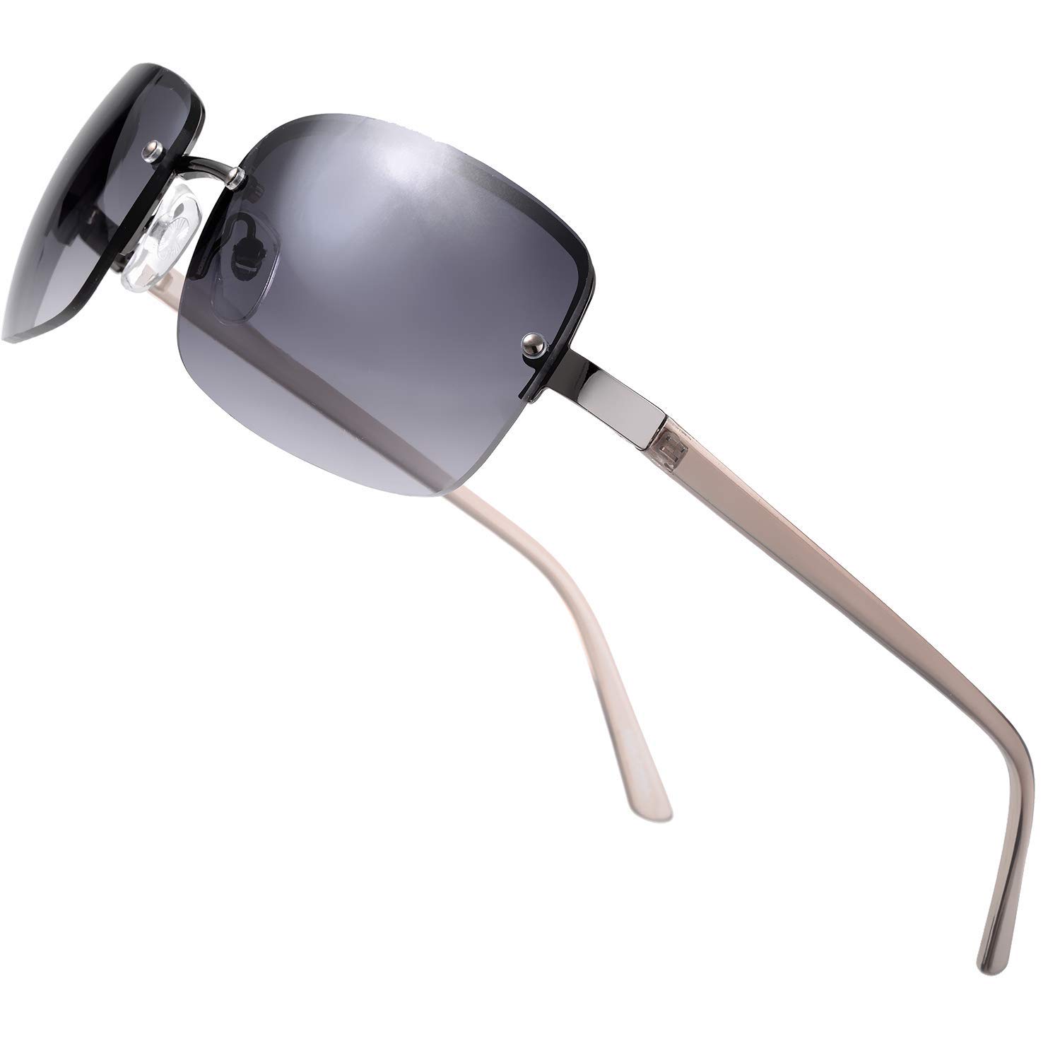 Minimalist Semi-rimless Rectangular Sunglasses for Men Women - Exquisite Packaging