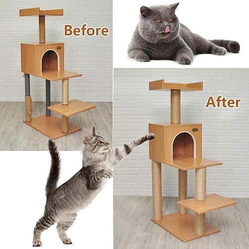 Miniatura 5 de Cuerda de sisal de 0.236 in para rascador de gatos, reparación y reemplazo del poste rascador de gatos, muebles rascadores de bricolaje  árbol de