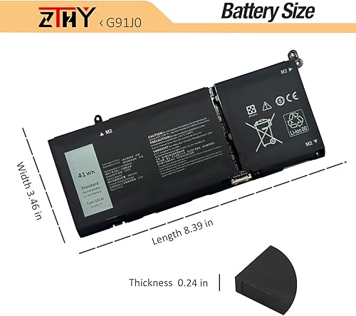 Miniatura 6 de Batería G91J0 de 41 Wh, reemplazo de 3 celdas para Dell Latitude 3320 3330 3420 3520 Inspiron 3510 3511 3515 3521 3525 3530 3535 5320 5310 5330 5411