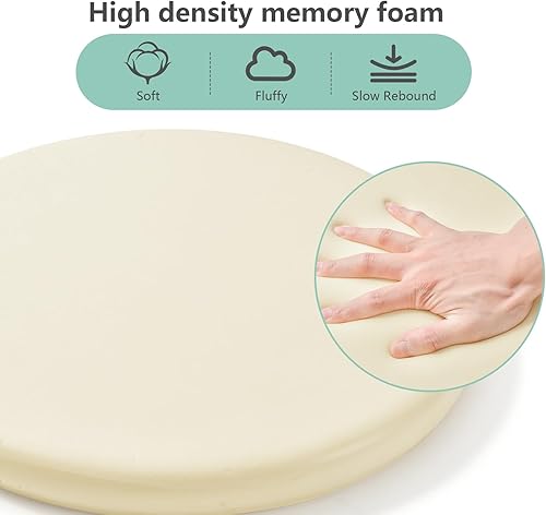 Miniatura 9 de Gumcoly Cojín de espuma viscoelástica para silla de cocina, lavable, antideslizante, cojín redondo con respaldo de goma para mesa de comedor, sillas