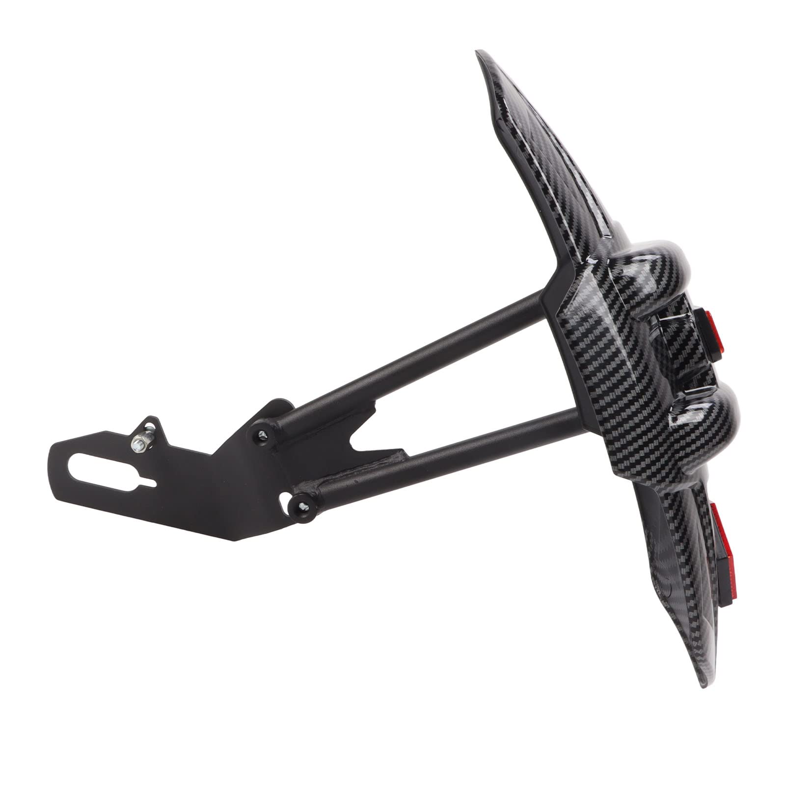 Motorcycle Rear Wheel Mudguard Universal Carbon Fiber Style ABS Metal Splash Guard Protects from Water Debris for Motorbike Refitting 12 18 inch Wheels with Mounting Hardware