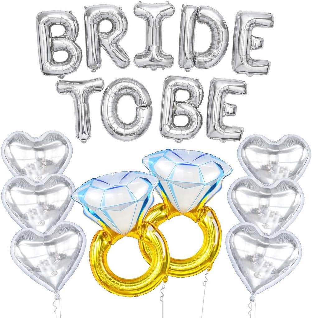KatchOn, Silver Bride To Be Balloons Set - Pack of 17 | Bride Balloons for Bachelorette Party Decorations, Bride To Be Decorations | Bachelorette Balloons for Bridal Shower Decorations Bridal Sign