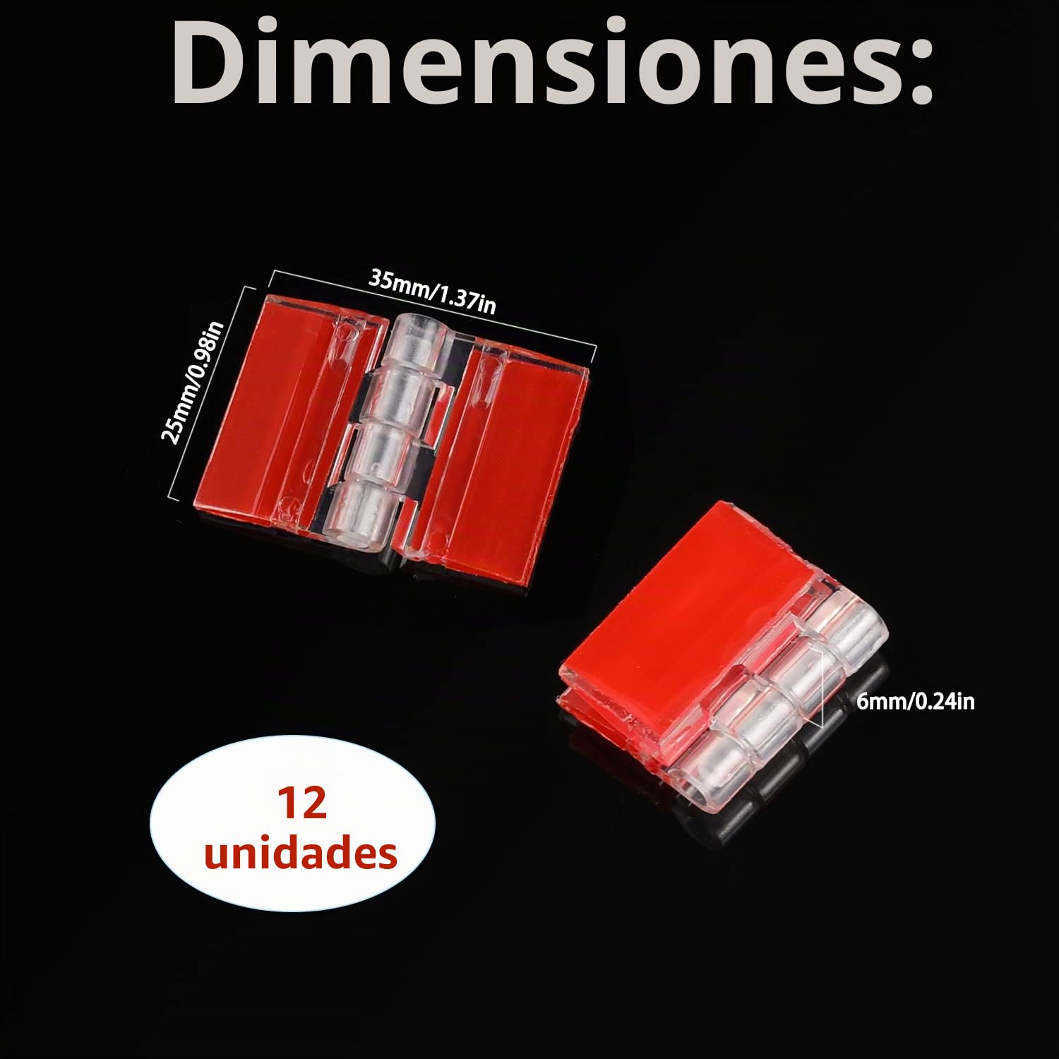 Sliverdew 12 bisagras acrílicas autoadhesivas transparentes pequeñas bisagras de plástico transparente para piano continuo, bisagras plegables para gabinete, cajón, muebles, soporte de exhibición de