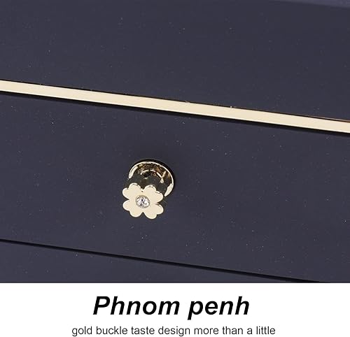 Miniatura 5 de Joyero, caja de regalo de rosa real preservada hecha a mano con diseño extraíble, patas de goma antideslizantes, caja de rosas flocadas para