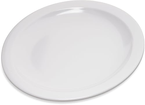 Carlisle FoodService Products Dallas Ware - Plato de postre de plástico reutilizable con borde para bufés, hogar y restaurantes, melamina, 6.5