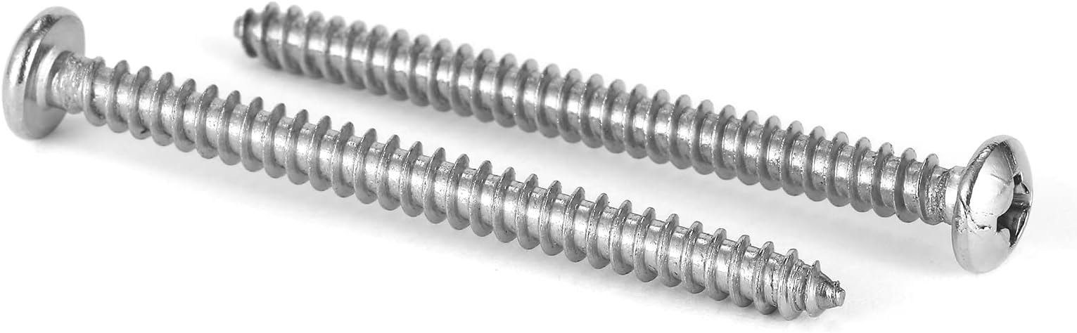 - #8 x 2 Wood Screw 100Pcs 18-8 (304) Stainless Steel Pan Head Fast Self Tapping Drywall Screws by SG TZH