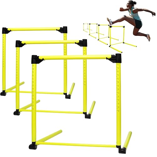 Hurdles Training Equipment, Adjustable Height Hurdles Track and Field | Agility Speed Jumping Training Equipment for Soccer Basketball Football Dogs, Detachable-Green