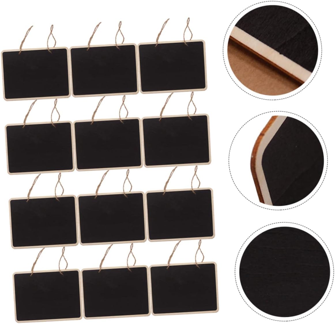 12pcs Double-Sided Hanging Sign Boards for Home Decor Weddings Boys and Girls Crafts Garden Signage Easy to Write Chalk Decor Plaque