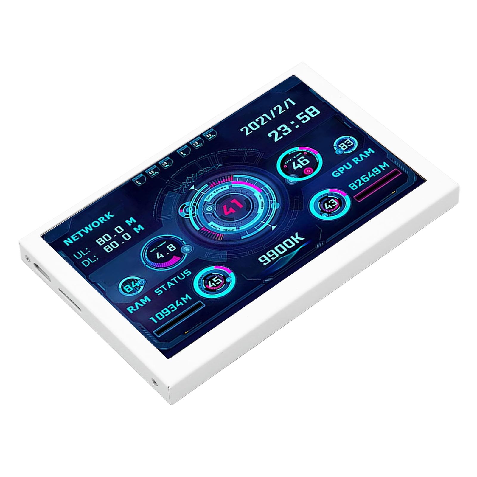 Yctze 5in IPS USB-Bildschirm für die Echtzeit-CPU-GPU-Überwachung-Anpassbare PC-Temperaturanzeige mit 360-Grad-Rotation