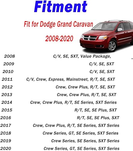 Miniatura 4 de Alfombrillas de goma para Dodge Grand Caravan 2008-2020 para todo tipo de clima, para Dodge Grand Caravan 2020 2019 2018 2017 2016 2015 2014 2013