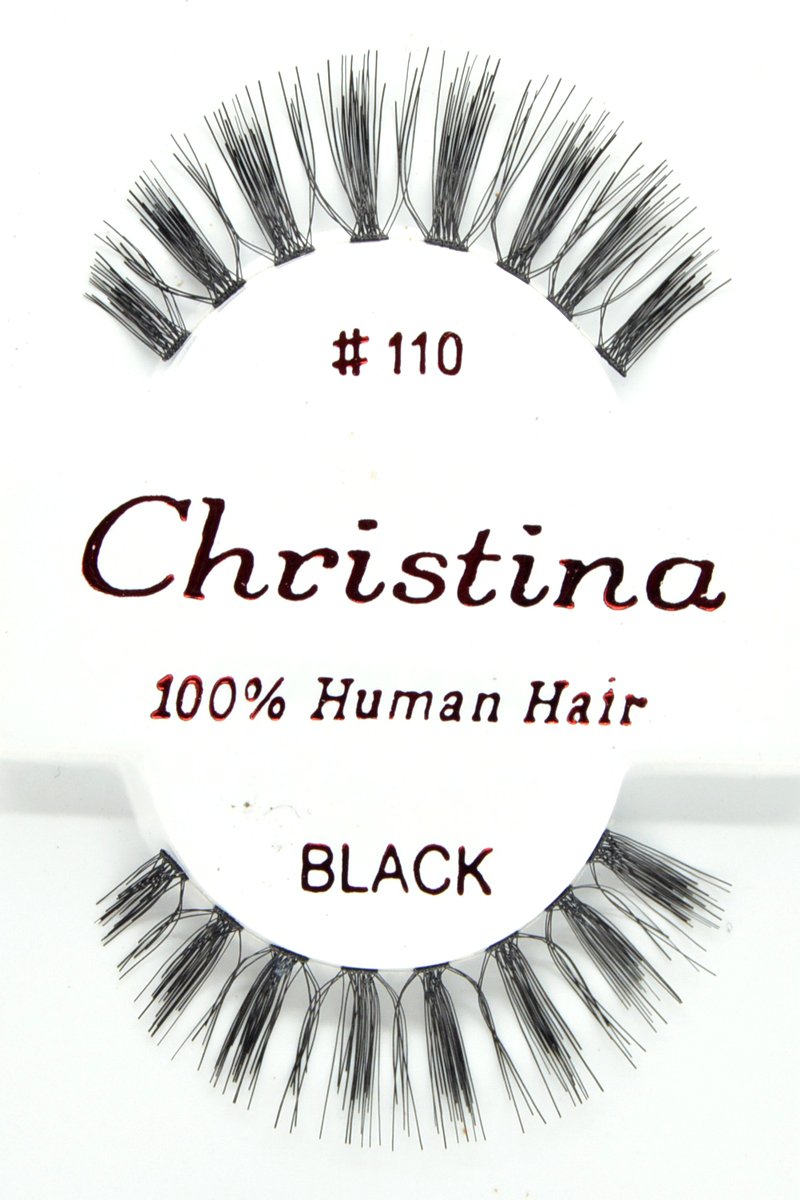 12x Eyelashes - #110 Christina 100% Human Hair Fake Eyelashes