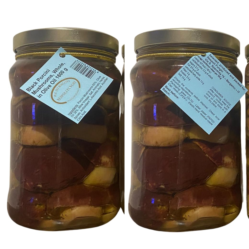 Funghi porcini testa nera INTERI sott'olio di oliva da kg 1,6