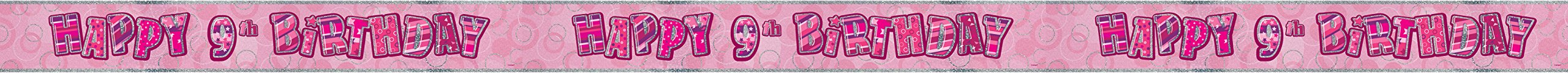 Unique Party 92068 - 9ft Foil Glitz Pink Happy 80th Birthday Banner — view 63