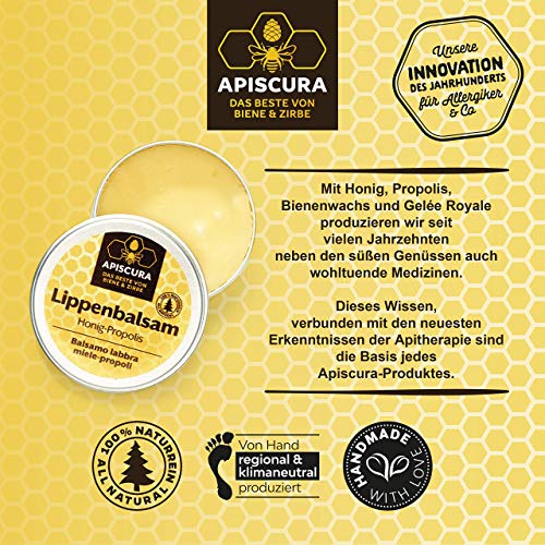 APISCURA Honig Propolis Lippenbalsam in der Dose | intensive Lippenplege mit Olivenöl, Bienenwachs, Honig & Propolis… – Bild 4