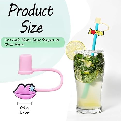 Miniatura 3 de 3 tapas de popote de 0.4 pulgadas  0.394 in para vaso Stanley Cup de 30 y 40 onzas con asa, a prueba de polvo, tapas reutilizables de silicona para