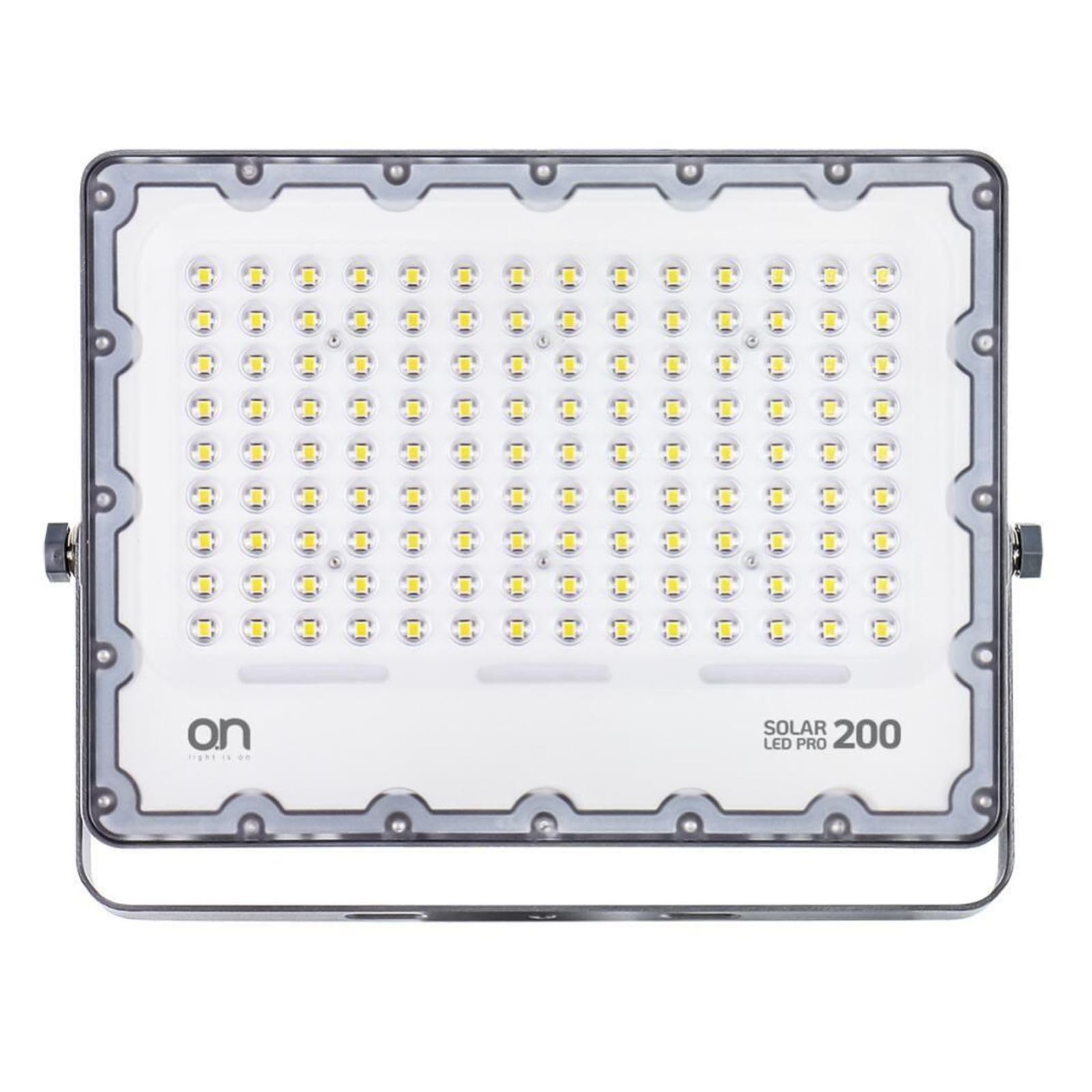 O.N Faretto solare da esterno con luce fredda, faro led con pannello solare e sensore per accensione automatica, lampada led da parete con fotovoltaico 4000K 2400lm