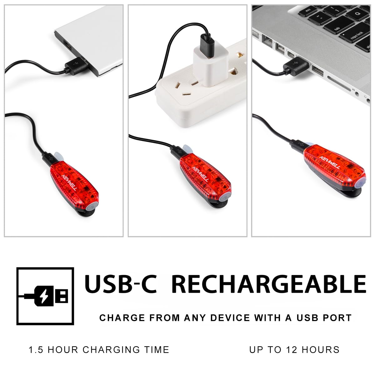 Lot de 2 lampes de sécurité LED rechargeables par USB – Lampes stroboscopiques à clipser pour coureurs, joggeurs, marcheurs, enfants, chiens, feux arrière de vélo – Accessoires haute visibilité pour