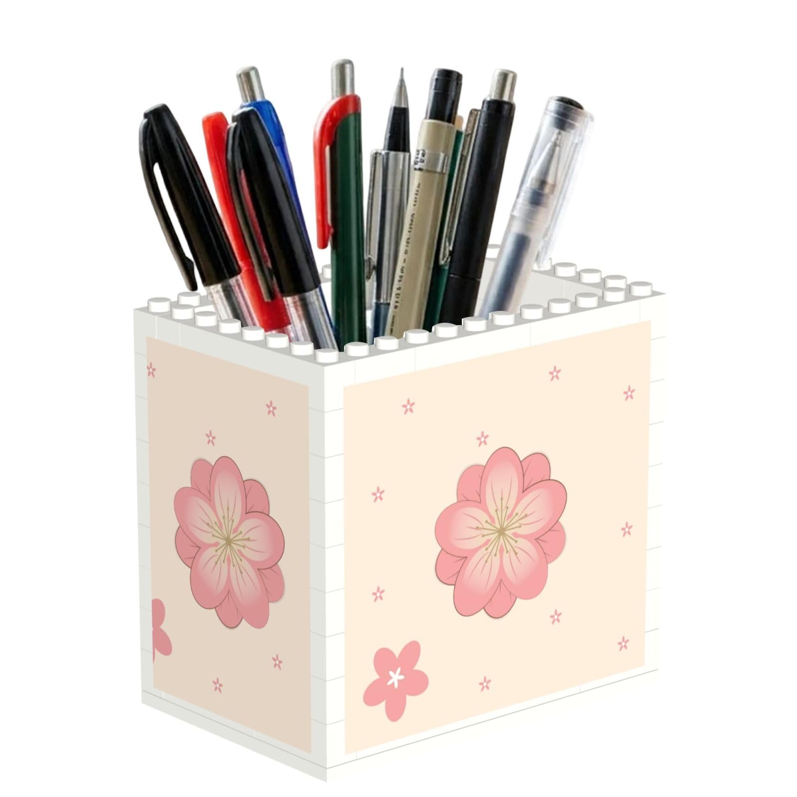 SXZVVBN Little pink cherry blossoms Building Block Desk Tidy ABS Organiser