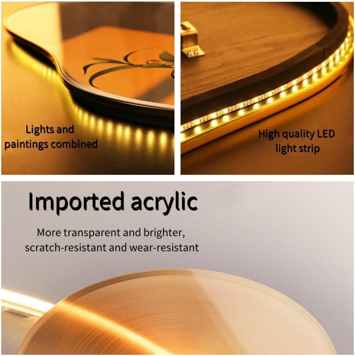 Wall Sculptures 3D Wall Art Decor, Plug-in Power Supply Wall Hanging Decor, Decorative Landscape Painting Wall Hanging Art with Led Light for Living Room, Corridor, Bedroom(60*120cm/23.6*47.2in)