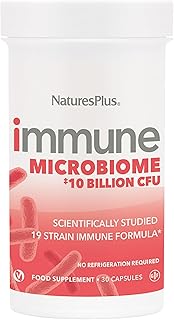 NaturesPlus Immune Microbiome 10 Billion CFU - Immune Support Probiotic Supplement -19 Strains, Prebiotics and Vitamin D3 - Vegan, Gluten Free - 30 Capsules