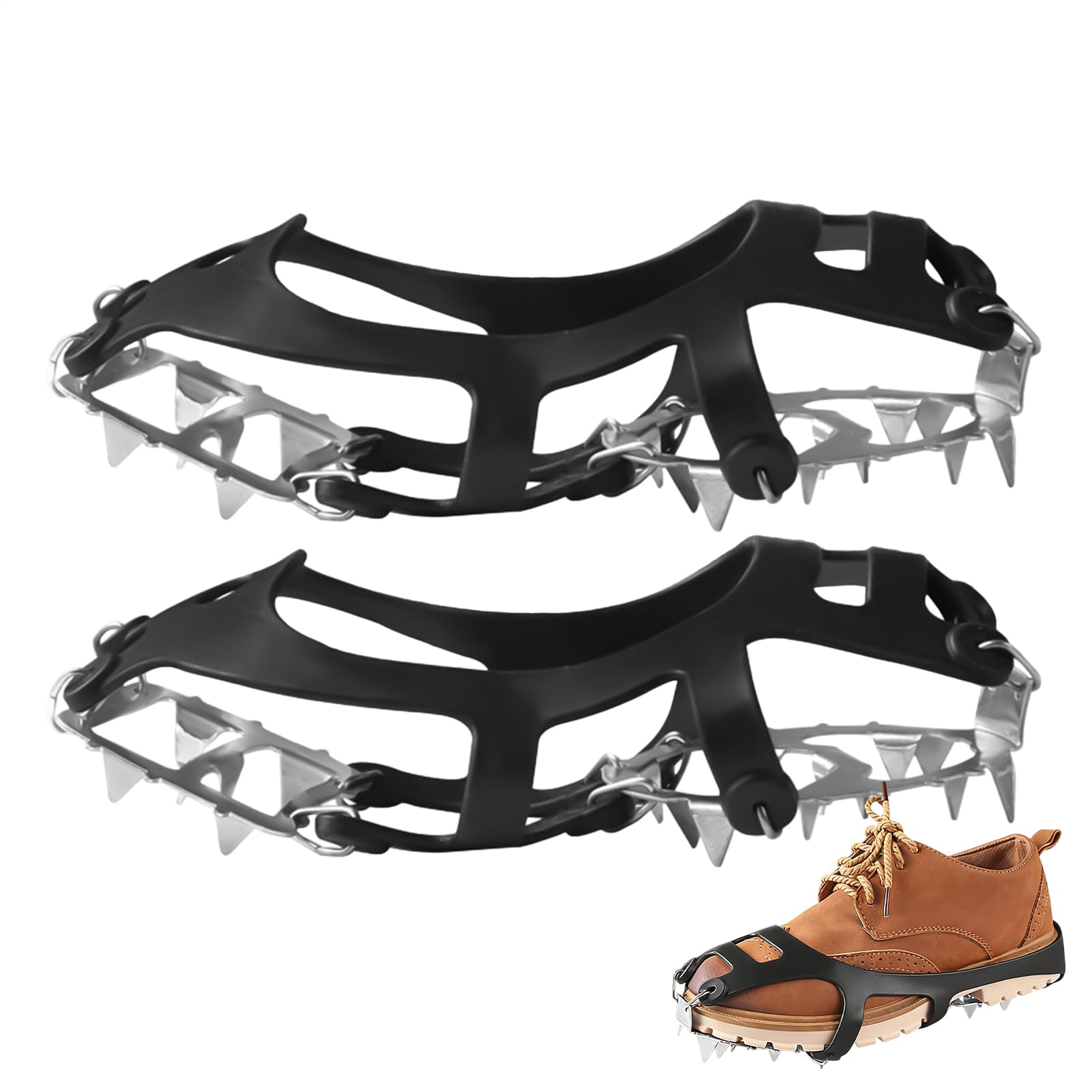Empuñaduras de nieve - Acero inoxidable Antideslizante Universal, Pinchos para Zapatos | Para Hombres Y Mujeres Caminando Invierno Al Aire Libre Escalada Pesca Deportes Jardín Parque Patio Trasero