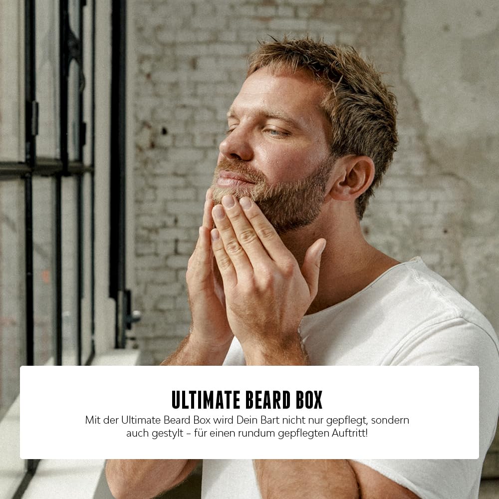 Brooklyn Soap Company Ultimate Beard Box Kit d'entretien de barbe avec huile à barbe, shampoing à barbe, brosse à barbe, cire à barbe et crème à barbe – Idée cadeau pour homme