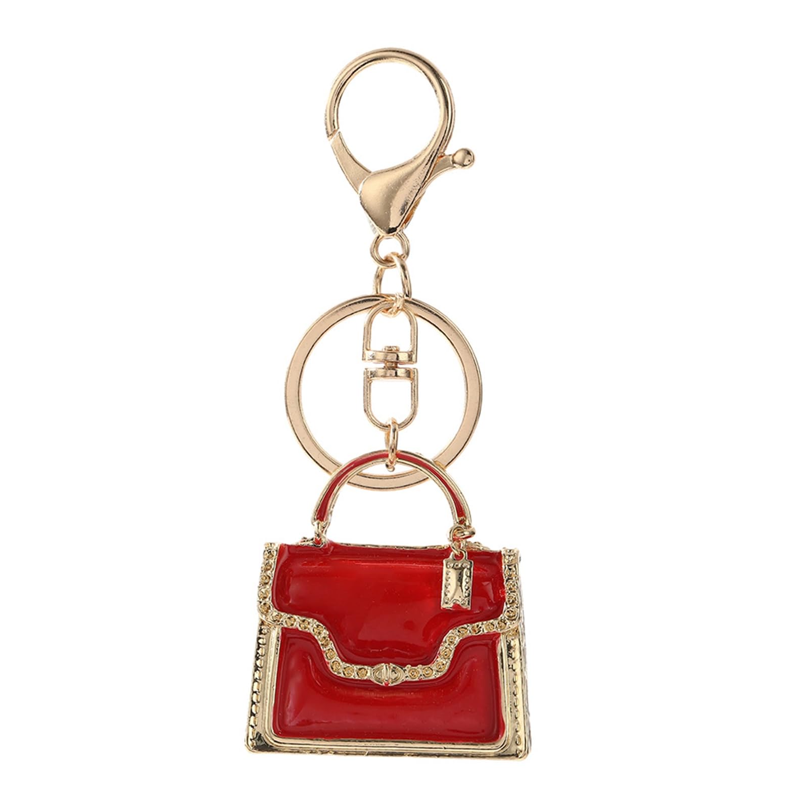 matumou Keychain Pendant Enamel Mini Handbag Design Key Chain with -Oxidation Lobster Clasp Decorative Backpacks Accessory
