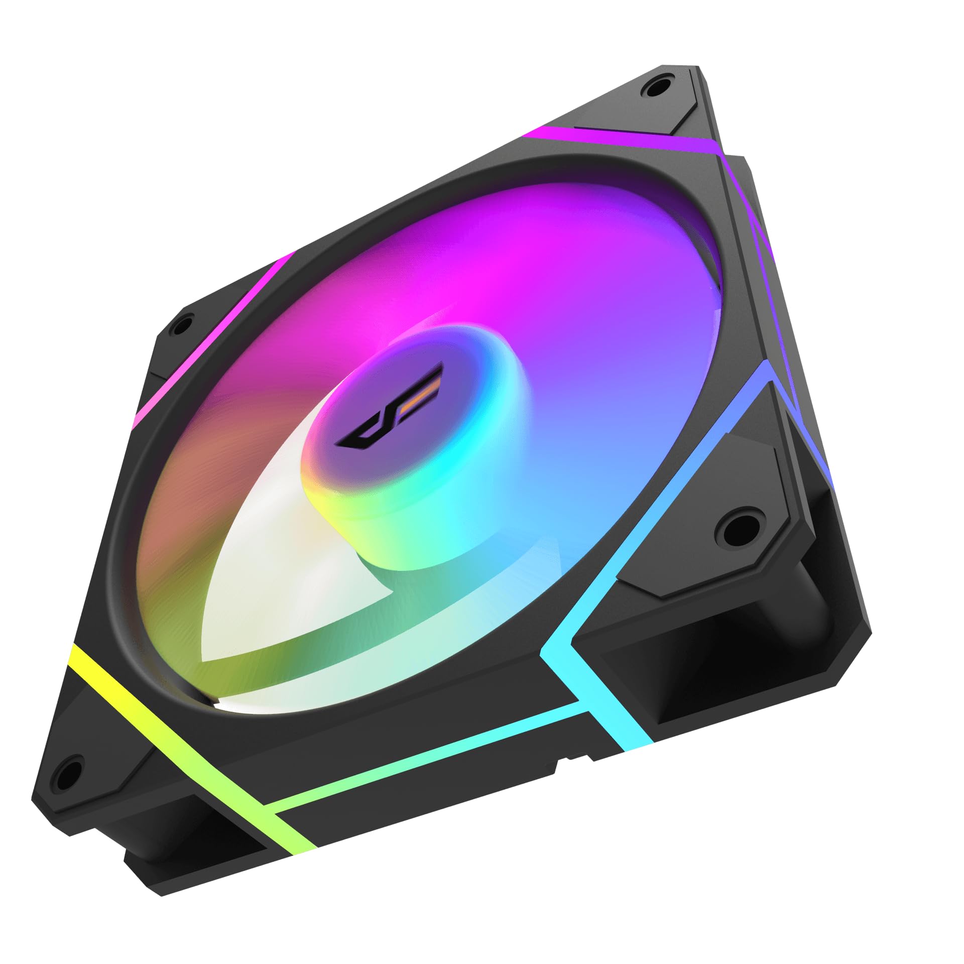 DarkFlash DM12Pro Ventola ARGB PWM 120 mm, Nero, 1800 giri/min, 65 m³/h, 25 dB, 2,5 W, confezione da 3