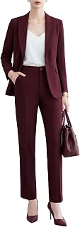 Women’s Suits 2-Piece Set Business, Wrinkle-Free Dressy Pant Suits for Women, Professional Outfits for Work & Office