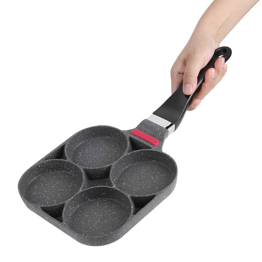 Fdit Breakfast Pancake Cooking Pan Aluminum Frying Pan for Egg Hamburger with Handle Kitchen Use(Open-Fire