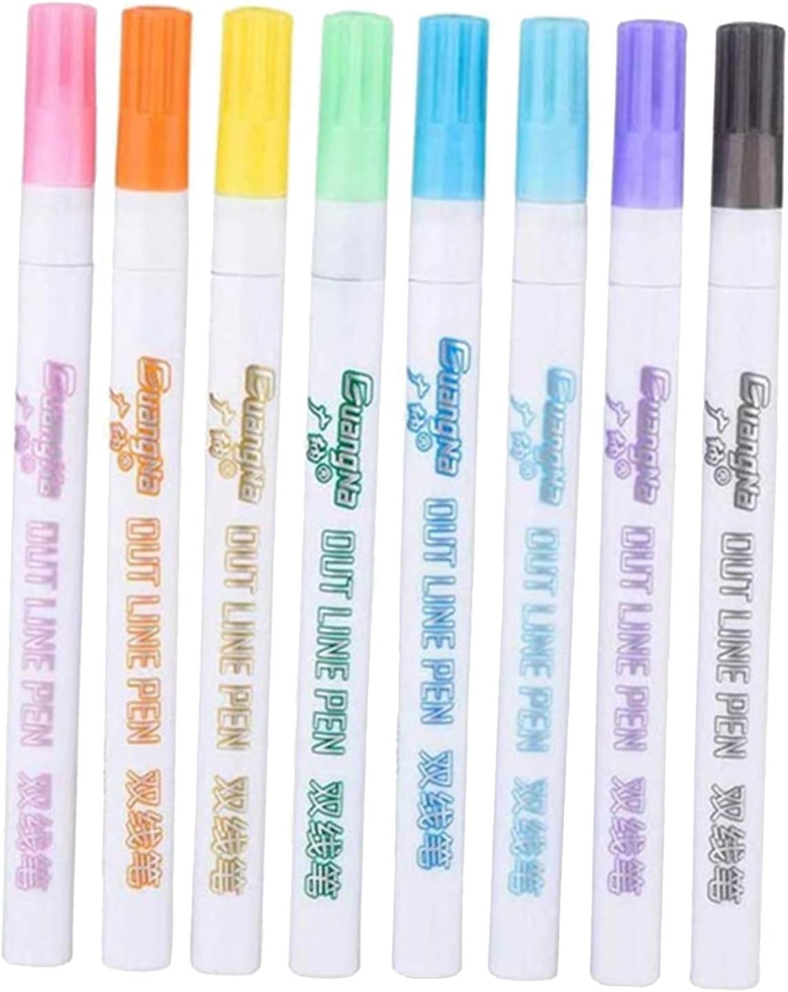 N A おすすめ特集 ダブルラインマーカーグリッター概要ペン 8色 12色ペンためグリーティング誕生日カード イラストスケッチ Diyハンドブック 絵画