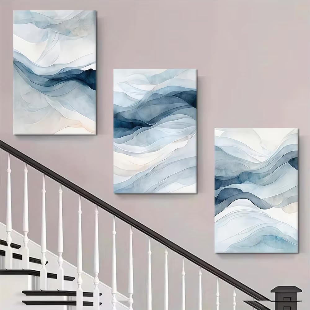 Ihhgnb No Frame 3 Pieces Of Modern Minimalist Abstract Ink Decoration Paintings, Living Room Bedroom Background Wall Wall Art Prints(70X90cm(26X35in) X3/No Frame)