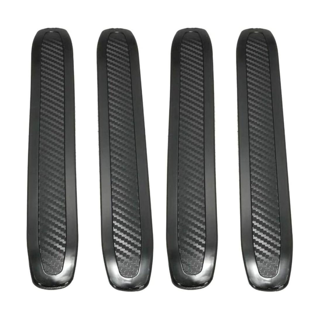 Hperu Car Corner Bumper Strip Anti-collision Protector Trim for Cars 4PCS (Black, Carbon Fiber & Silicone, Bumper)