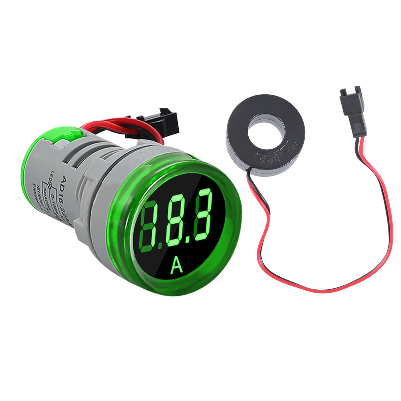 Zbiianxer Green 100A Current Meter 0-100A Current Monitors Digital Larger Led Screen Voltmeter Suitable For Signals Indicators Light Panel Voltages Measuring Device